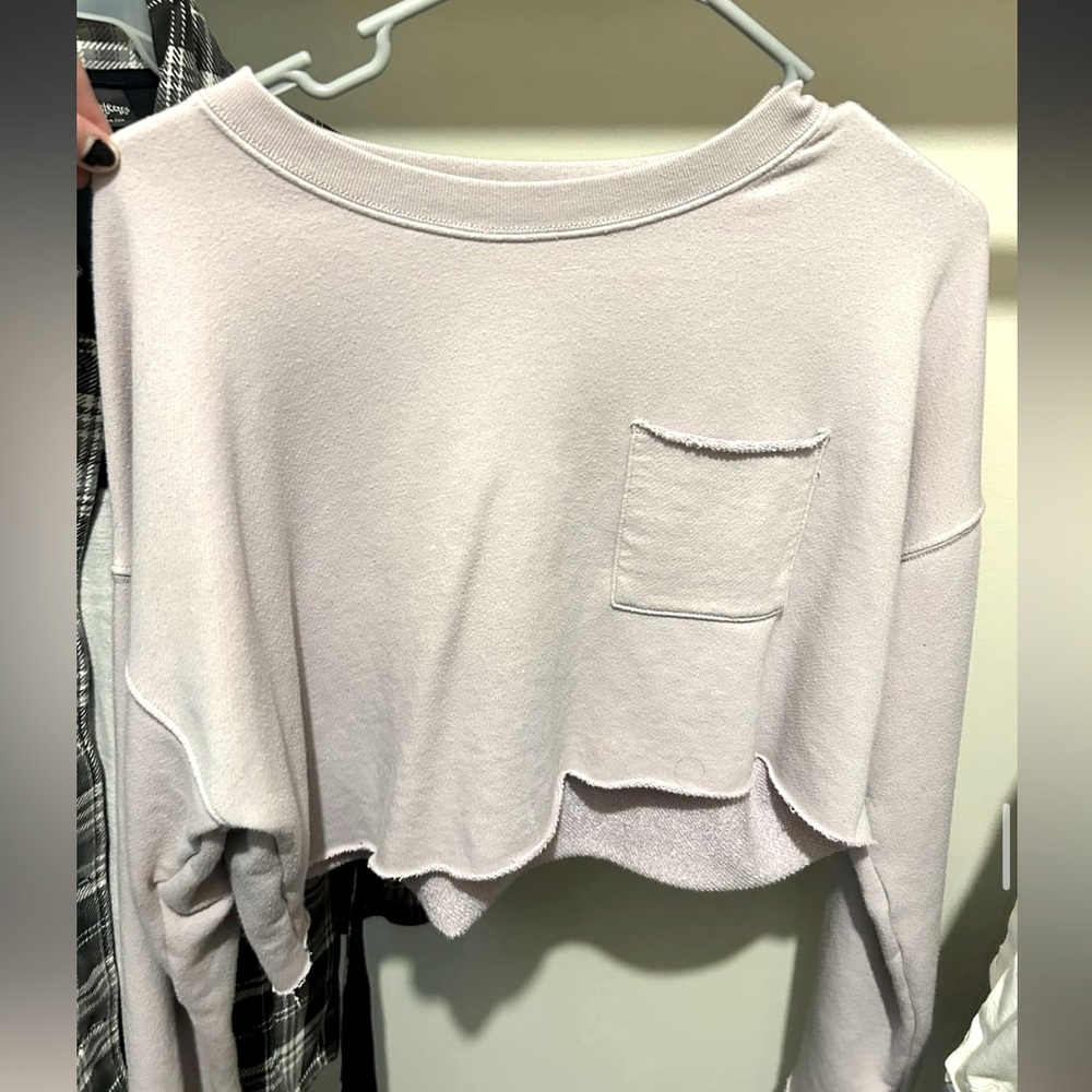 Long sleeved light purple crop top